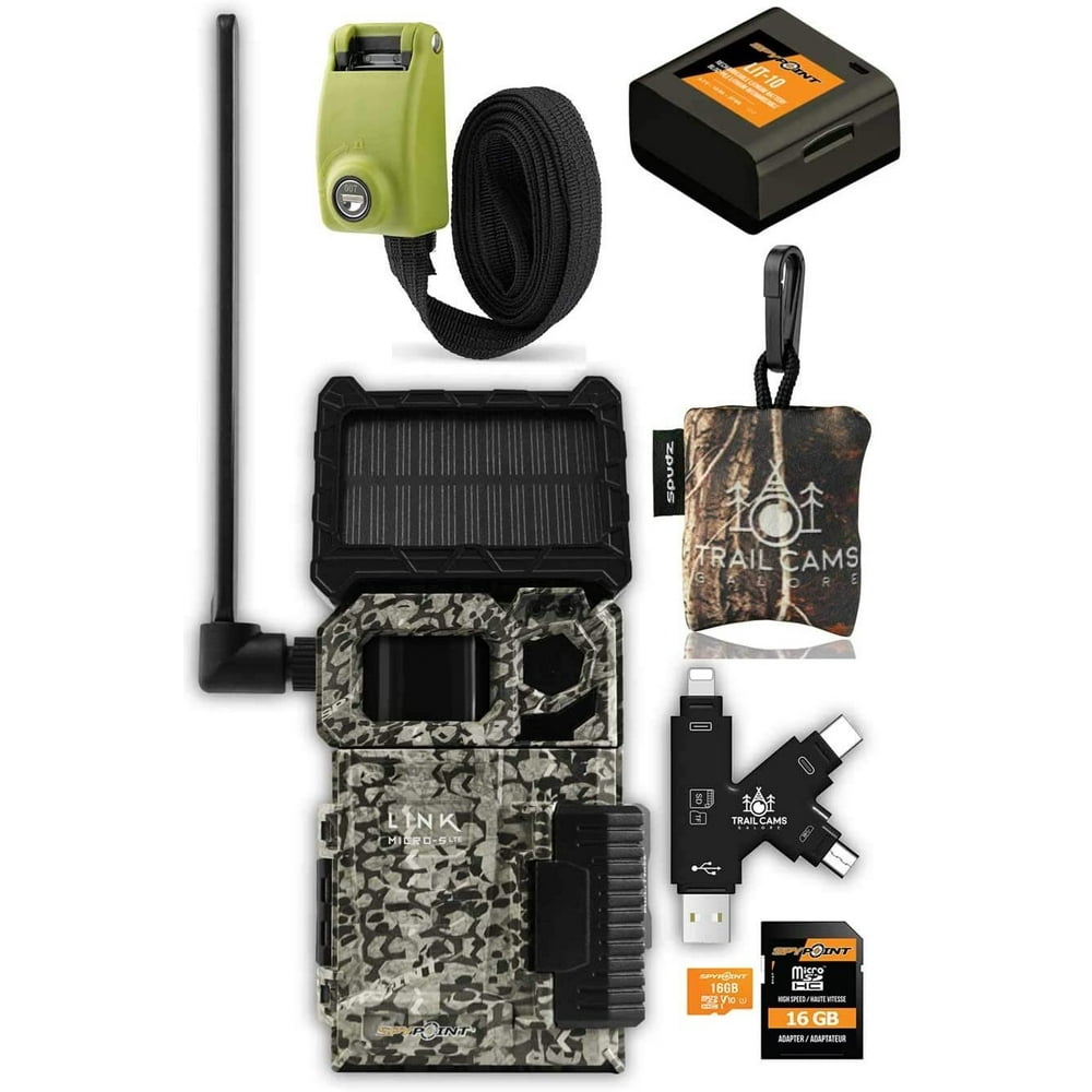 SPYPOINT LinkMicroSLTE with LIT10 Battery, Micro SD Card, Steel