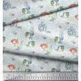thumbnail image 3 of Soimoi Poly Georgette Fabric Fish & Octopus Ocean Fabric Prints by Yard 42 Inch Wide, 3 of 3