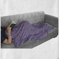 thumbnail image 6 of Retro Soft Flannel Fleece Blanket, Continuous Digitally Generated Pattern of Flowers and Stars Nostalgic Petals, Cozy Plush for Indoor and Outdoor Use, 70" x 90", Indigo Cora White, by Ambesonne, 6 of 6