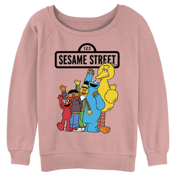 Junior's Sesame Street Friend Group Wave Sweatshirt