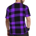 thumbnail image 2 of Wukai Purple Buffalo Plaid Print Men's Short-Sleeved Mesh T-Shirt,Quick-Dry Short Sleeve Workout T-Shirt-X-Small, 2 of 8