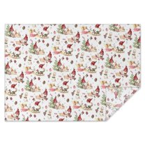 White Christmas Gnome Pattern Rectangle Tablecloth 60"x84",Waterproof Polyester Rectangle Table Cloth, Wipeable Spillproof Polyester Tablecloth for Dining, Camping, Indoor and Outdoor