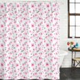 thumbnail image 3 of Pink Spring Floral Waterproof Fabric Shower Curtain,Summer Botanical Elegant Waterproof Fabric Shower Curtain for Bathroom Curtains Bathtubs Hotel Shower Curtains with 12 Hooks Standard 72x72, 3 of 8