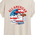 thumbnail image 3 of Disney - Mickey Americana Baseball - Women's Oversized T-Shirt, 3 of 5