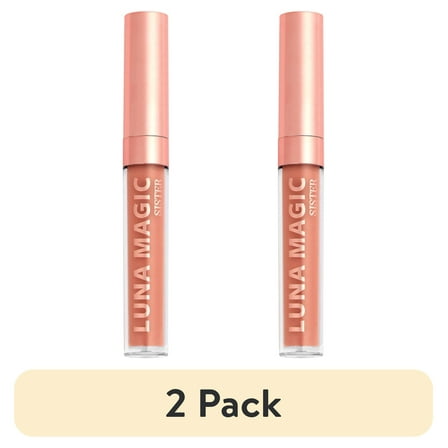 (2 pack) Luna Magic High-Shine Liquid Nude Lip Gloss, Sister, Nude