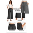 thumbnail image 3 of SWQZVT Women's Casual Wide Leg Pants Wide Leg Pants Drawstring Elastic Mid Waist Pants with Pockets Black, 3 of 7