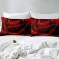 thumbnail image 4 of Drap-housse Rose Rouge Taille Simple, Draps de Lit Floraux Romantiques Rouges et Noirs pour Filles Femmes Couple, Ensemble de Literie pour la Saint-Valentin, Ensemble de Lit Fleur de Rose 2 Pcs (1 Drap-Housse, 1 Taie d'Oreiller) (Sans Drap Plat), 4 of 6