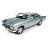 1966 Chevrolet Chevelle SS Silver/ Chateau Slate Limited Edition to 1002pc 1/18 Diecast Model Car by Autoworld