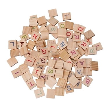 Tile Letter Inlay 100Pcs Wooden Alphabet Letter Tiles,Wood Scrabble Tiles for Board Game ...