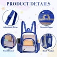 thumbnail image 4 of Sanmadrola Mini Clear Backpack Heavy Duty Stadium Approved PVC Transparent Backpacks Small Clear Backpack with Reinforced Strap for School, Travel, Blue, 4 of 8