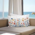 thumbnail image 3 of Lumbar Pillow Covers 20x12 Inch Set of 2, Spring Floral Waterproof Outdoor Pillow Covers, Watercolor Elegant Summer Botanical Decorative Cushion Pillowcases for Couch, Sofa, Bed, Garden, Patio, 3 of 9