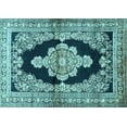 thumbnail image 1 of Ahgly Company Indoor Rectangle Medallion Light Blue Traditional Area Rugs, 8' x 12', 1 of 4