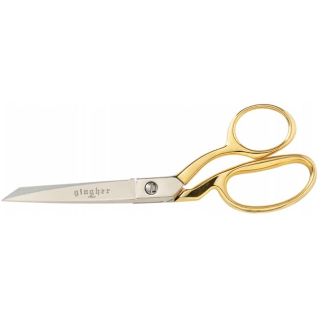 Gingher 8' Knife Edge Shears Gold Handle Bent