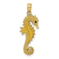 thumbnail image 4 of FB Jewels 14K Yellow Gold 3D Seahorse with Yellow Enamel Pendant, 4 of 5