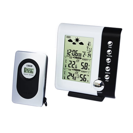weather forecast hygrometer thermometer humidity lcd meter temperature clock wireless indoor outdoor