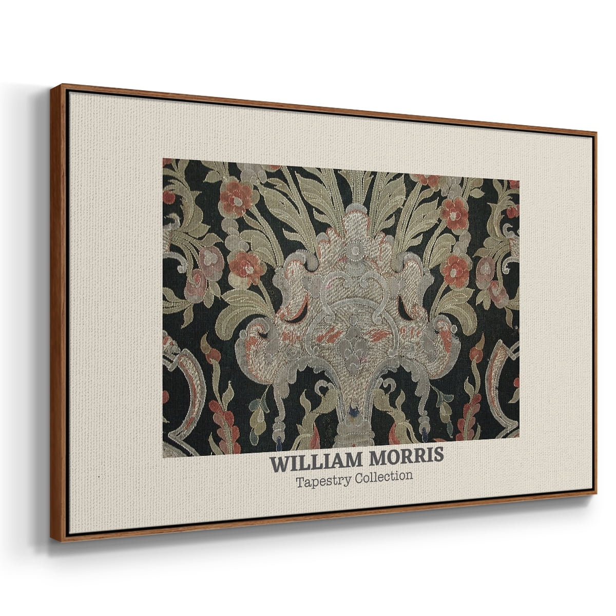 Vintage Abstract Print-XLIX Framed in Walnut Wood Gallery Wrapped Canvas 17 in. x 25 in.