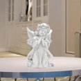 thumbnail image 2 of Xingzhi Resin White Angel Statue Desktop Decor Collection Window Props Christmas prayer hold cheek, 2 of 8