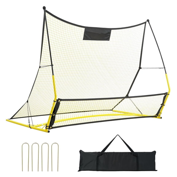 Portable Soccer Rebounder Net, 71x40 Inch Football Training Equipment with Carry Bag for Solo Drills, Passing Practice, Volley Shots