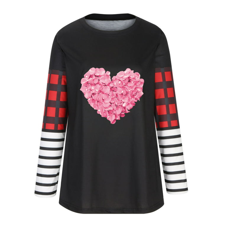 Lightning Deals of Today Prime Clearance Womens Plus Size Valentines Day  Shirts Long Sleeve Plus Size Plus Size Exercise Tops for Women Prime Sales  and Deals Today Clearance at  Women's Clothing