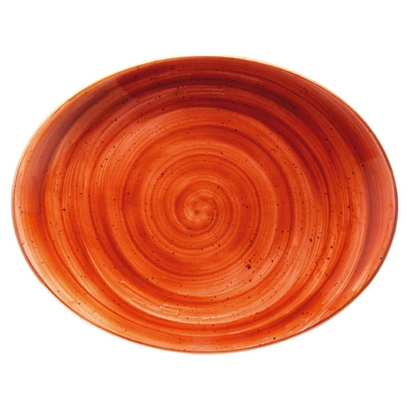 Terracota 14.25" x 11" x h:1.25" Oval Terracotta Porcelain Platter
