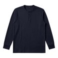 thumbnail image 6 of Linfrsh Mens Long Sleeve Tee Shirts Men's Ribbed Henley Shirt Short Sleeve Slim Fit Muscle Shirt Fitted Cotton Casual Long Sleeve, 6 of 9