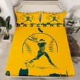 thumbnail image 2 of Homewish Ball Sports Athlete Full Size Sheets, Cartoon Baseball Player Bed Sheets, Teen Kid Child Sheet Sets, Yellow Green Breathable Home Decor, 4-Piece, 2 of 7