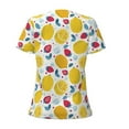 thumbnail image 4 of Naloa Strawberry Lemon Print T-Shirts Short Sleeve V Neck Tees for Women Fashion Tops Trendy Lightweight Soft Casual Summer Outfits Clothes, 4 of 5