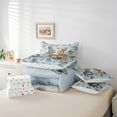 thumbnail image 4 of Erosebridal Couple Bunnies Bedding Sets Queen Size, Cartoon Rabbit Comforter Sets with Sheets, Blue Rose Decor, Reversible 7pcs, 4 of 5