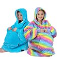 thumbnail image 4 of Catalonia Rainbow Blanket Hoodie for Kids, Oversized Wearable Sherpa Sweatshirt Pullover for 7-16 yr Teens Youth, Kids Gift Idea, 4 of 6