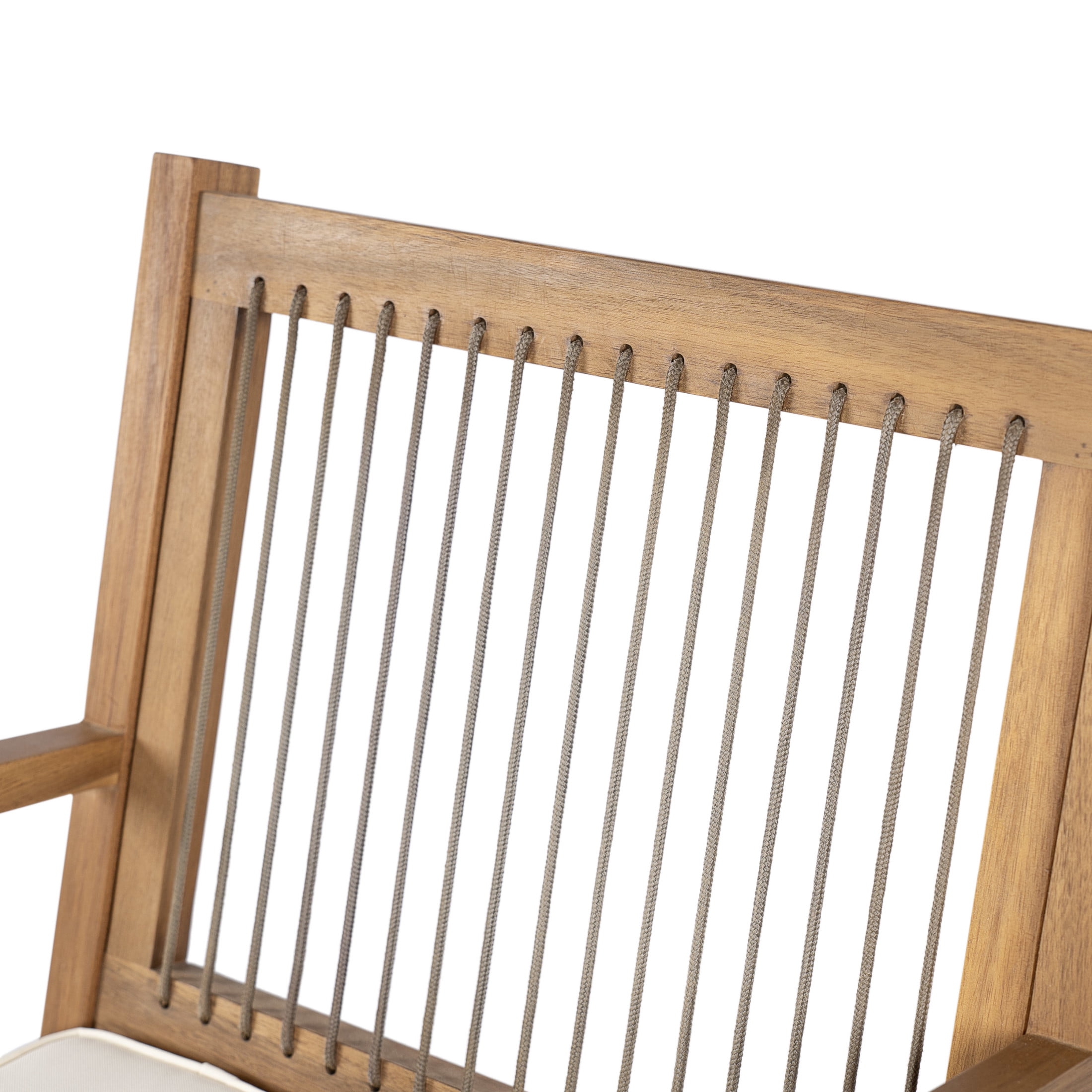 Christopher Knight Home 7PCS Outdoor Dining Set, Expandable Table & Rope Back Patio Chairs with Cushions, Cream+Teak