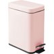 thumbnail image 1 of Papelera rectangular de metal con tapa, compacta, con bolsa extraíble y asa, para baño y cocina, color rosa claro, 1 of 5