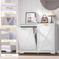 thumbnail image 5 of PUFFCAFE Tilt Out Kitchen Trash Can for 2 Cabinet,Odor Control & Negative Ion & Ozone Garbage Bin,Hidden Recycle Trash Cans for Kitchen,White, 5 of 7