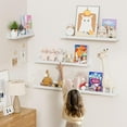 thumbnail image 5 of 36 Inch Picture Ledge Shelf with Lip,White Floating Shelves for Wall Set of 3,Long Wall Shelves in Varying Widths for Living Room,Bedroom,Nursery,Bookshelf, 5 of 16