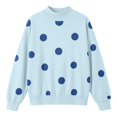 thumbnail image 6 of Womens Polka Dot Sweatshirts Neck Long Sleeve Pullover Tops Oversized Drop Shoulder Loose Fit Soft Cute Graphic Print Y2K Casual Fall Fashion Outfits, 6 of 7