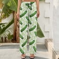 thumbnail image 5 of Wide Leg Pants Woman, Green Cucumber1 High Waist Knot Palazzo Pants for Women, Elastic Sweatpants Yoga Lounge Pants Trousers with Pockets Fall Pants for Women 2024, 5 of 6