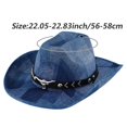 thumbnail image 2 of Slccxzc Polyester Wide Brim Cowboy Hat Adult Adjustable Outdoor Sun Hat, 2 of 7