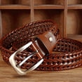 thumbnail image 4 of Wweixi Woven Causal Leather Belt For Men Adjustable And Stylish Gift Choice Coffee, 4 of 6