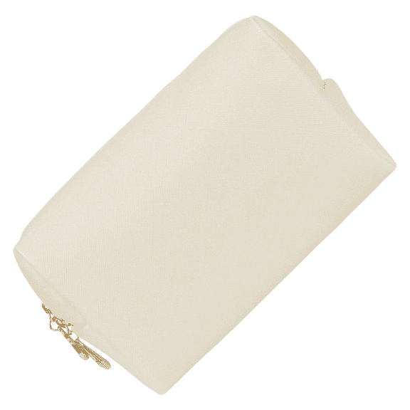 Small PU Leather Makeup Bag, Portable Square Cosmetic Pouch for Travel, Beige Toiletry Organizer with Zipper, Compact Multifunctional Makeup Case