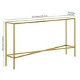 thumbnail image 5 of Evelyn&Zoe Henley 55" Wide Rectangular Console Table with Glass Top, Brass, 5 of 7