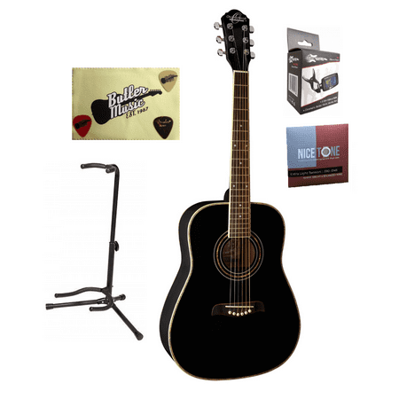 Oscar Schmidt OG1BLH 3/4 Size Left Handed Acoustic Guitar PLAYER PACK Bundle