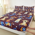 thumbnail image 4 of Feelyou Cute Anime Dog Twin Sheet Sets, Funny Pug Dalmatian Twin Fitted Sheet, Teens Kids Boys Girls Flat Sheet, Ultra Soft Bedroom Decor, 3 Pieces, 4 of 8