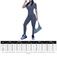 thumbnail image 2 of Monos De Mujer Mamelucos ajustados acanalados, monos ajustados para mujer, ropa informal suave (gris oscuro XXL) Kuymtek para Mujer Gris oscuro T S, 2 of 6