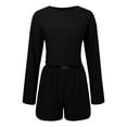 thumbnail image 4 of JIKNTTR Lounge Set For Women 2 Piece Outfits Summer Fashion Two Piece Outfits Casual Shorts Set O Neck Long Sleeve Tops And Shorts Tracksuit Sexy Summer 2 Piece Outfits, 4 of 5