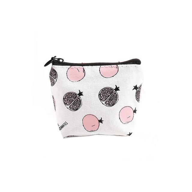 pitrice Fruit Print Canvas Zipper Wallet Card Coin Purse Storage Pen Pouch Pencil Bag For Girls Student