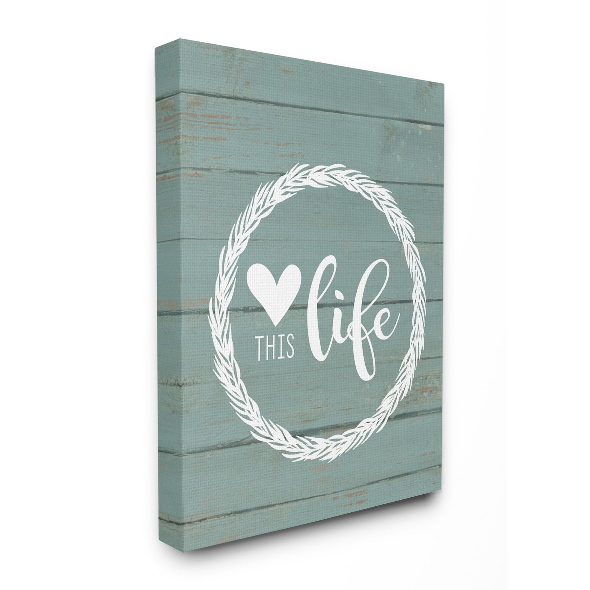 Stupell Love This Life Wreath Planked Canvas Art, 16 x 1.5 x 20