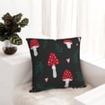 thumbnail image 6 of Pofeuu Amanita Mushroom Print Double-sided plush pillowcase Square Throw Pillow Covers Pillows Cover for Living Room Bedroom Sofa Couch Cushion Cover（No pillow core）-12"x12", 6 of 7
