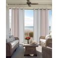 thumbnail image 4 of Pink Striped Blackout Curtains 39 Inches Long for Bedroom, Modern White Striped Abstract Art Aesthetics Thermal Insulated Room Darkening Black Out Window Curtain Panels Grommet Drapes for Living Room, 4 of 8