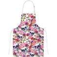 thumbnail image 4 of Dreamtimes Oven Mitts and Pot Holders with Chef Apron 3Pcs Set Skulls with Beautiful Flowers Non Slip Heat Resistant Gloves for Baking Cooking BBQ, 4 of 7