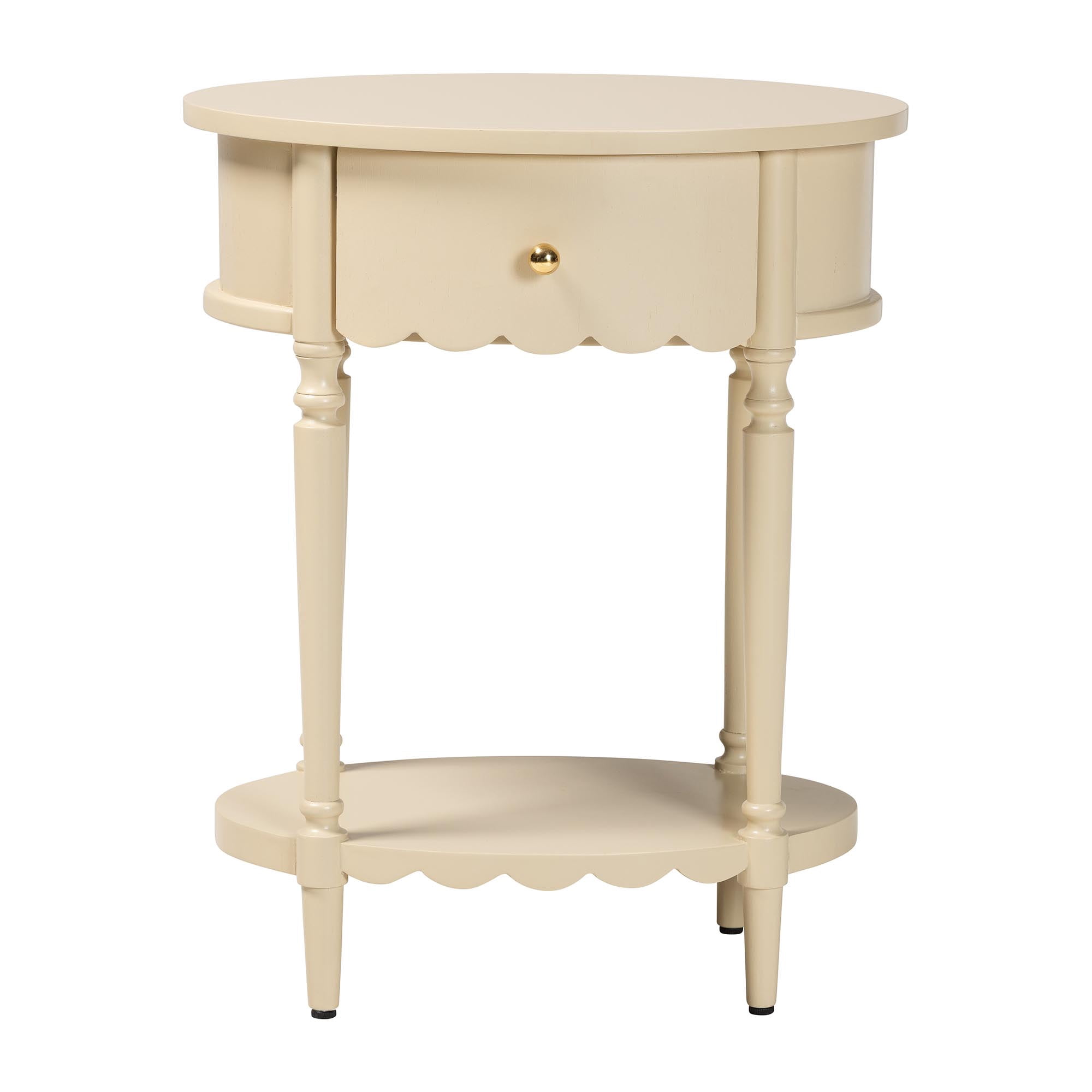 bali & pari Liba Farmhouse End Table, 1-Drawer, Biscotti Beige