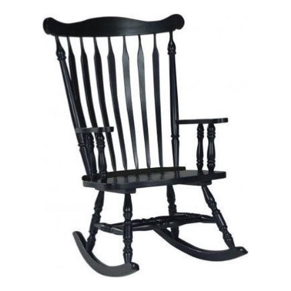 International Concepts Solid Wood Rocking Chair in Antique Black